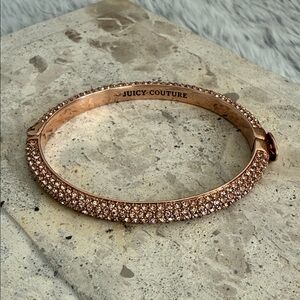 Juicy Couture Rose Gold Crystal Bangle Clasp Bracelet